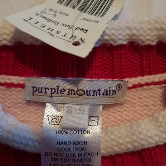 Purple Mountain girls 6-9 months Boston Red Sox knit pink & red sweater NWT - Picture 4 of 6